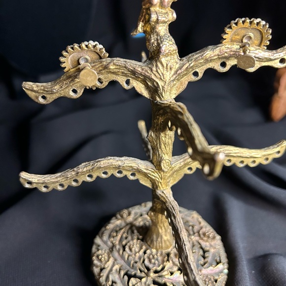 VTG Beautiful Fake seed pearl and Opal Heart screw back earrings. - Picture 3 of 9